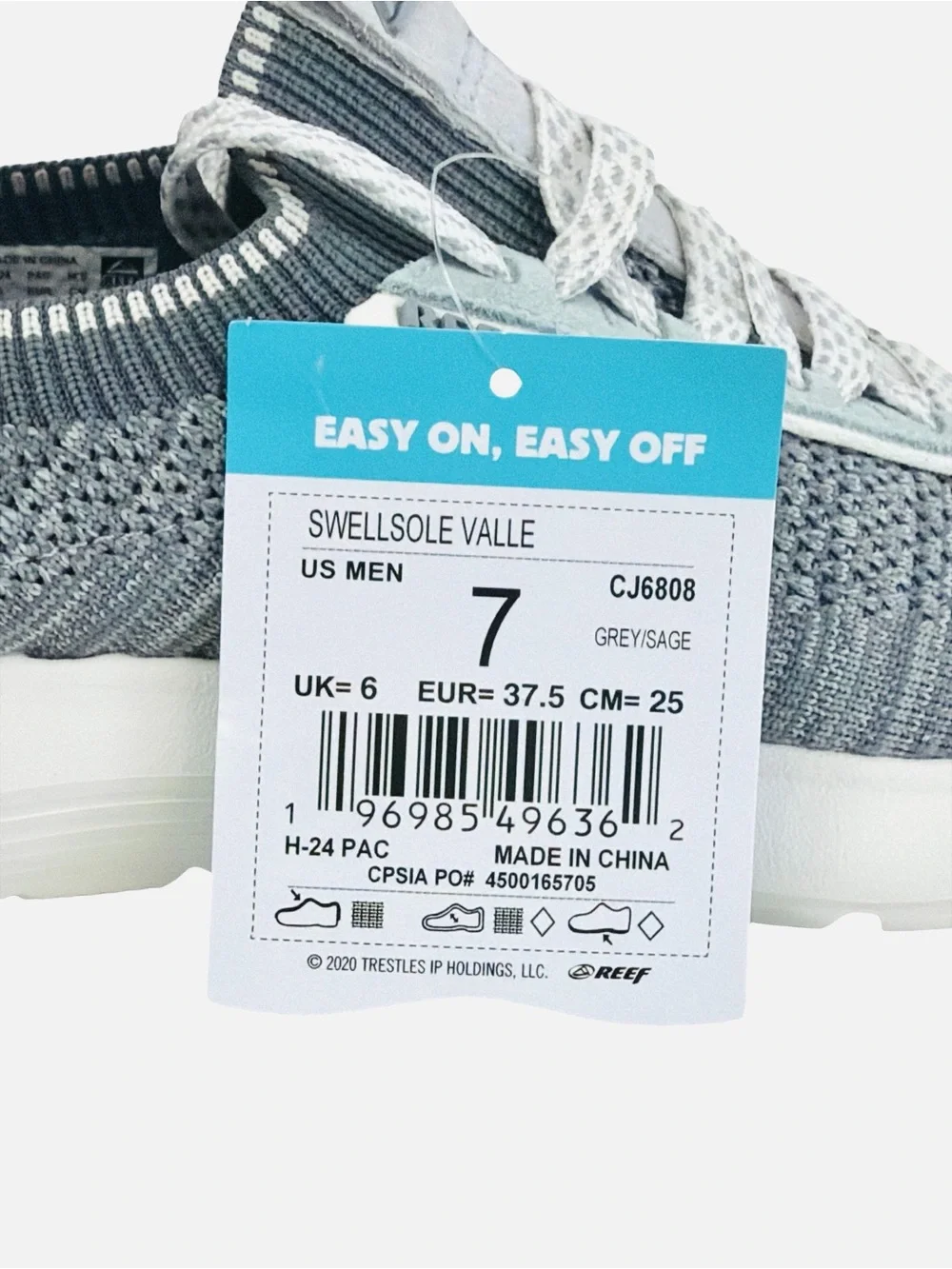 Reef Swellsole Valle Grey/Green Slip On Comfort Shoes CJ6808 Men's Size 7